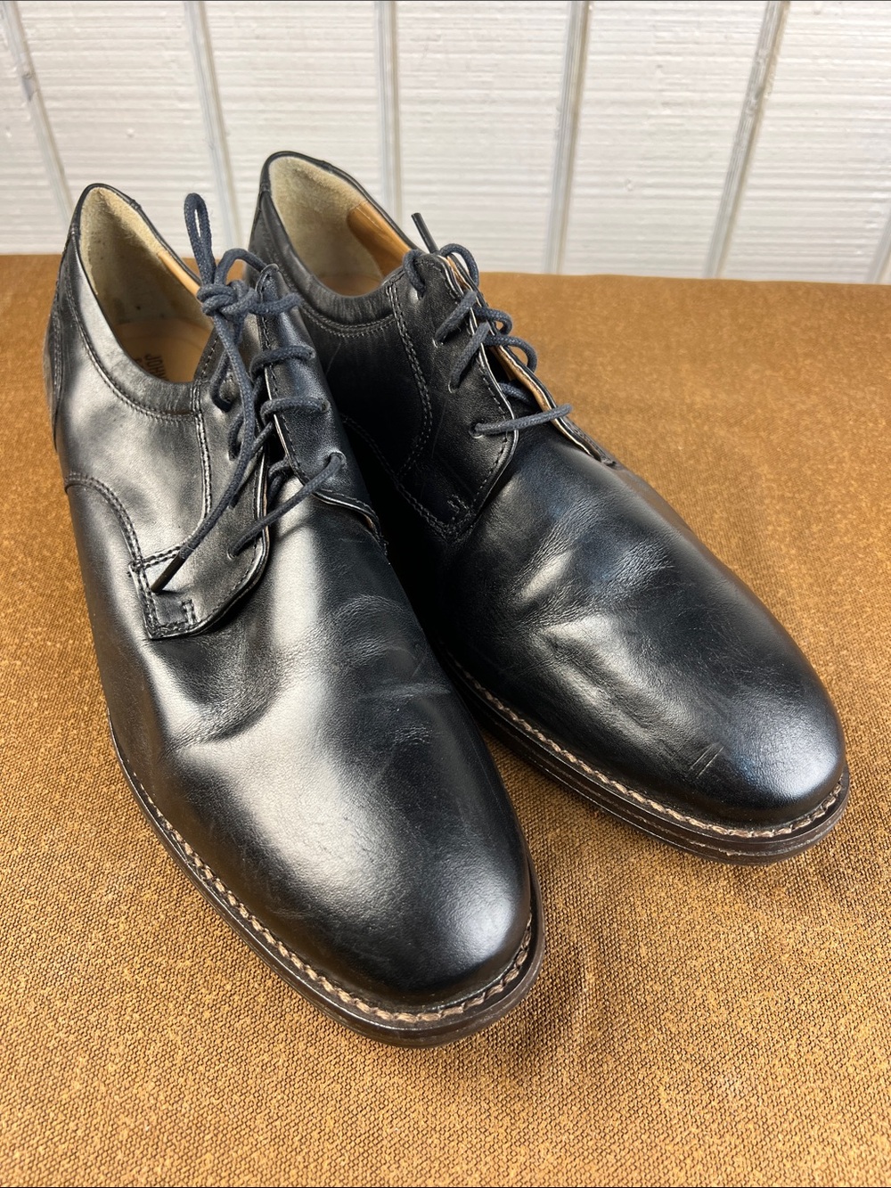Johnston & Murphy Black Leather Derby Dress Shoes